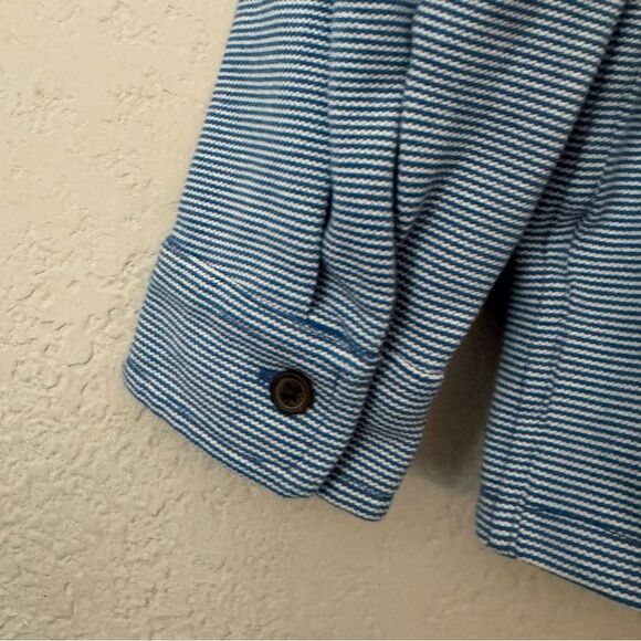 Cat & Jack Blue Striped Long Sleeve Button Down Collared Shirt - Picture 7 of 8
